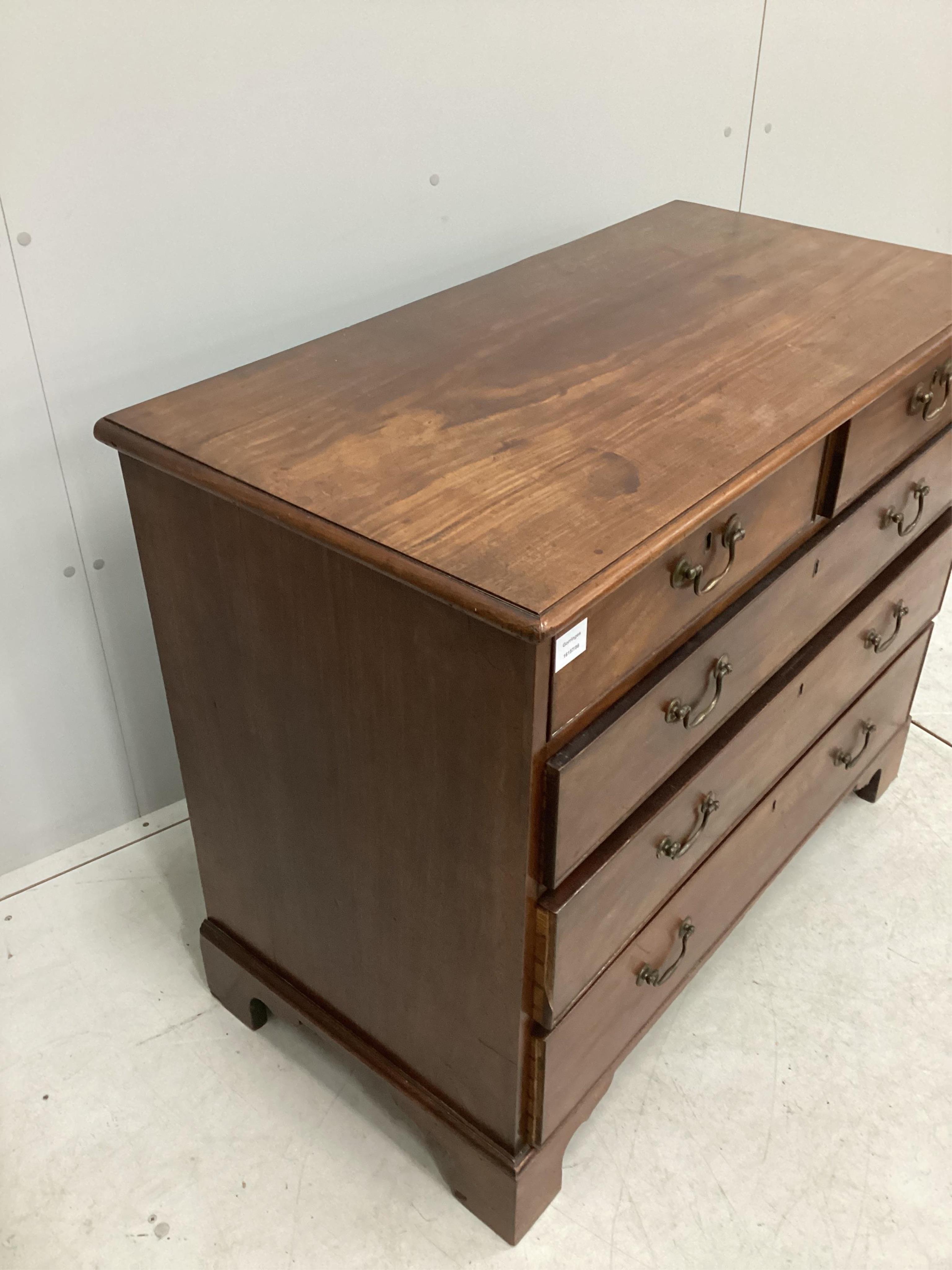 A George III mahogany five drawer chest, width 103cm, depth 53cm, height 85cm. Condition - good